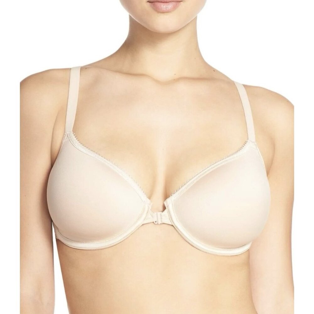 Wacoal Basic Beauty Front Close Plunge Bra Sand Size 40DDD Beige Style 853292